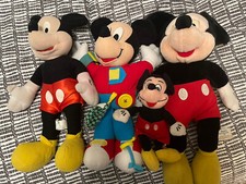 Vintage Walt Disney Plush Lot Of 4 Mickey Mouse Stuffed Toys WDW Disneyland VTG