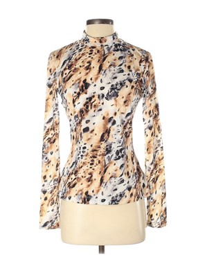 leopard print mock turtleneck