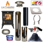 4.2kw Cast Woodburner Multi Fuel Stove & Caravan Twin Wall Flue Kit