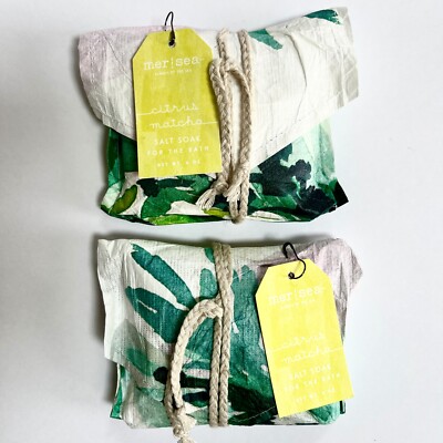 Anthropologie 2 Qty MerSea Citrus Matcha Bath Salt Soak 6 oz Pouches New w/ Tag
