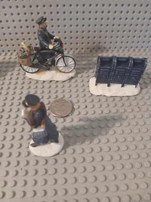 Lemax Village postal workers mail Workers Train Accessories Lot Of 3 Figurines-