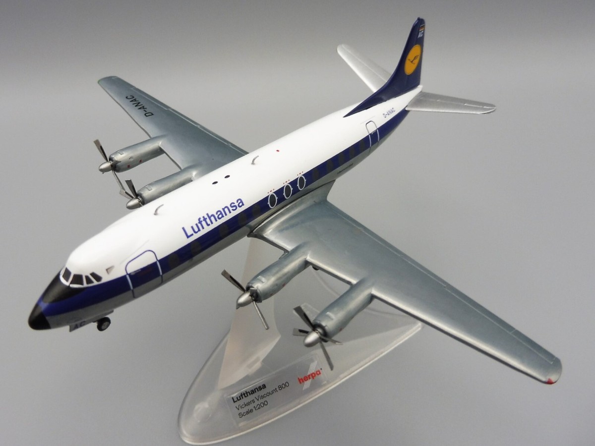 Lufthansa Vickers Viscount 814 1/200 Herpa 572255 D-ANAC 800 | eBay