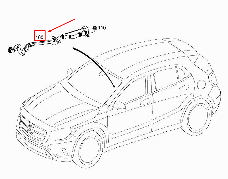 MERCEDES-BENZ GLA X156 Sound Generator Hose Line A1765010700