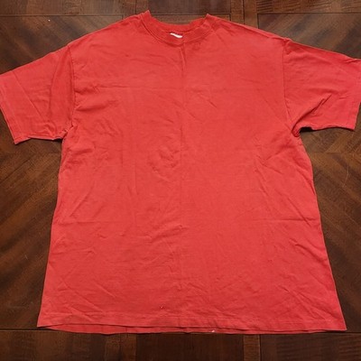 Vintage Hanes Beefy-T Single Stitch Blank T-shirt XXL 100% cotton Made USA Red
