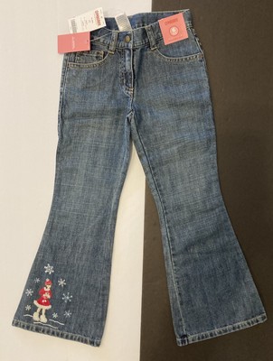 NWT Gymboree Sz 6 Slim Winter Snowflake Ice Skater Denim Jeans