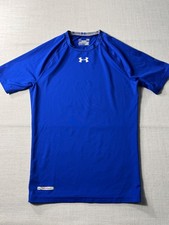 Under Armour HeatGear Compression Shirt Blue Short Sleeve Men  s Large Athletic