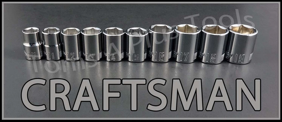 CRAFTSMAN HAND TOOLS 20pc 3/8 drive SAE METRIC MM 6pt ratchet wrench socket set - Image 3 of 4