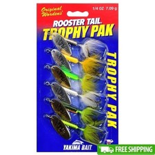 Wordens Rooster Tail Spinner Fishing Lure Kit 1/4oz 6 Count Trophy Assorted New