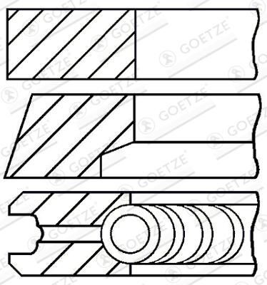 Segments de pistons GOETZE ENGINE 08-124800-00 stop perte compression FIAT 71718102 acier