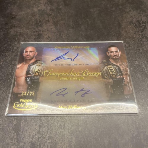2024 Topps Gold Label UFC Autographed card Holloway Volkanovski /25 Lineage Card - Picture 5 of 24