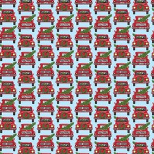Feline Drive Fabric COUNTRY CHRISTMAS Jolly Red Trucks Fat Quarter 18"x22" FQ