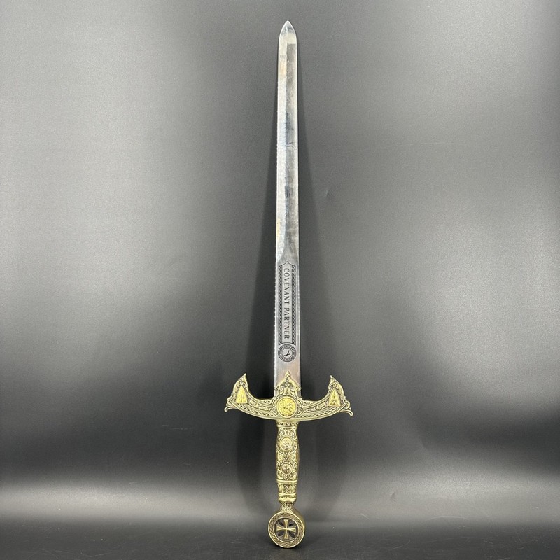 Templar Knight Replica Sword Prop Full Metal Blade 26in Medieval Crusader Decor
