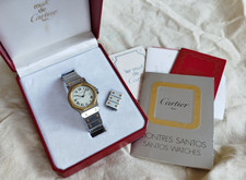SET COMPLETO! Cartier Santos ottagonale ref. 2966 Automatico 30mm Two-Tone Acciaio Oro