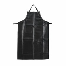 Winco BA-HN Black Vinyl Waterproof Dishwashing Apron Pocket 41-1/4L x 26-1/2W