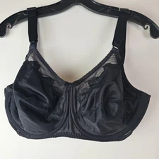 Bali Bra Women Size 34DDD 34F Flower Bali Comfort U 0180 Underwired Retro Black