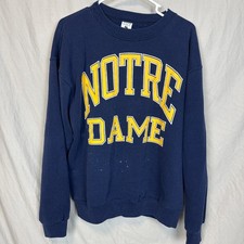VTG 90s Notre Dame LARGE Fighting Irish Sweatshirt Galt Sand BLEACH STAINS