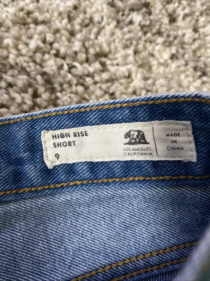 Pantalones cortos de mezclilla BULLHEAD para mujer talla 9 tiro pompón desgastado boho Foto 3 de 4