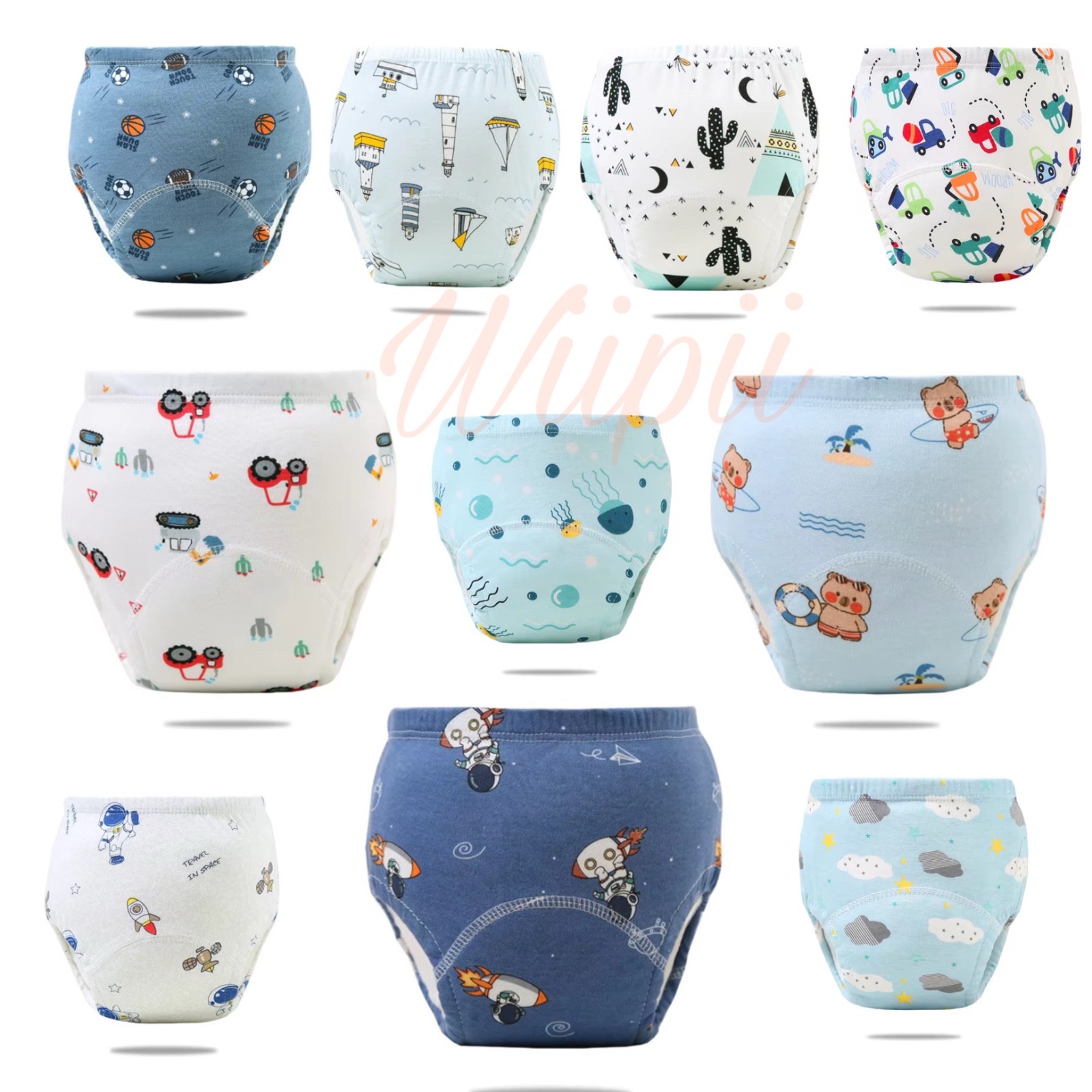 Potty Training Pant For Boys & Girls 2-5T, 10 Pack Toddler Underwear, Blue-Pink.