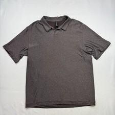 Lululemon Men's Evolution Short Sleeve Polo Shirt Large Size Heathered Gray