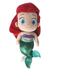 Disney Store Ariel Plush Doll Little Mermaid Red Hair Green Tail 15"