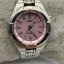 Ladies Casio LWQ-150 Wave Ceptor Tough Solar Silver Tone Watch WORKS
