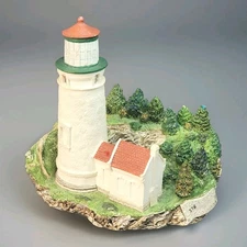 HARBOUR LIGHTS Signed Lighthouse HECETA HEAD Sculpture OREGON #144 w/ COA