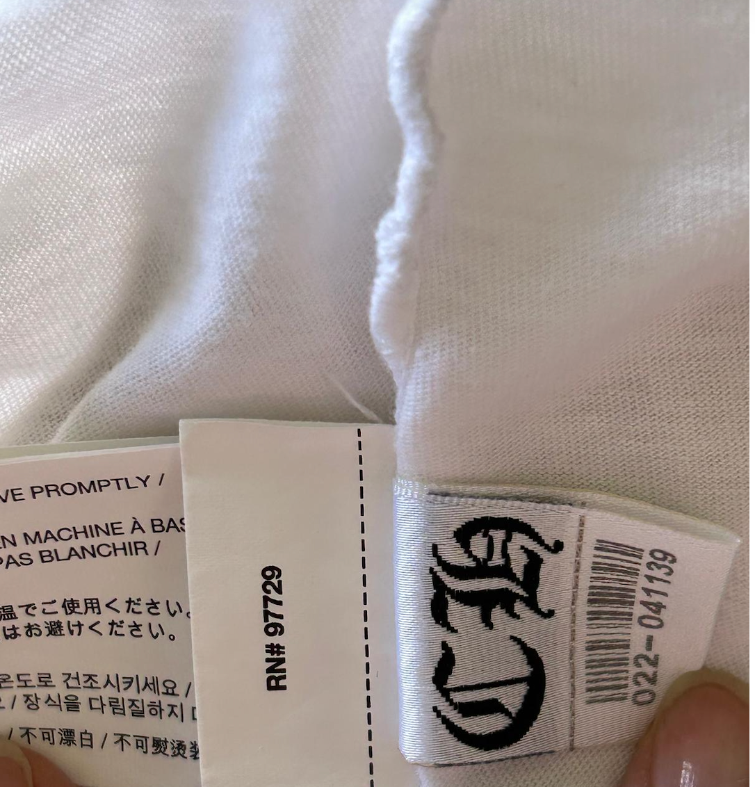 Authentic Chrome Hearts White Los Angeles Long Sleeve T Shirt sz S