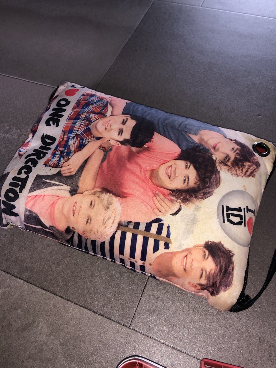 One Direction Zip Up Cushion Pillow Storage Case Lunchbox Tin