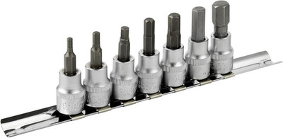 Bit Einsatz Nusssatz für 3/8''-Vierkantantrieb, Nüsse aus CR-V, Bit aus S2, 3-10m