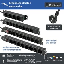 10 19 Steckdosenleiste PDU 1HE Aluminiumlegie...