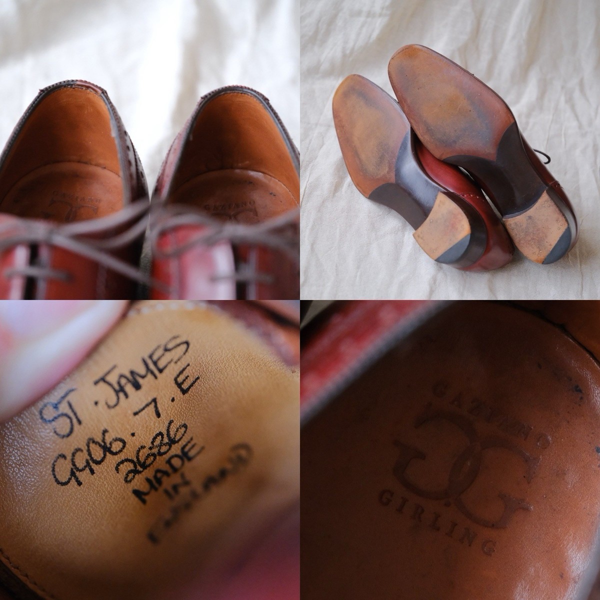 Gaziano & Girling ST JAMES Cap Toe Oxford Brown UK7 E GG06 Last 