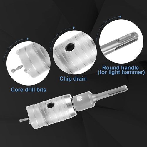 10pcs Concrete Hole Saw Kit, SDS Plus Extension Shank Mansonry Cement Wall Dr... - Picture 2 of 7