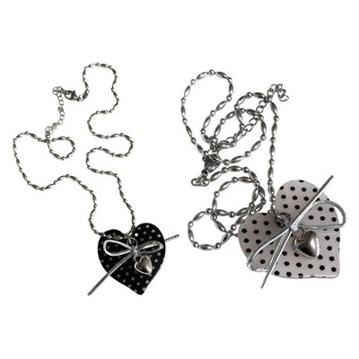 Multipurpose Love Heart Bowknot Necklace With Stainless Steel Materials Use