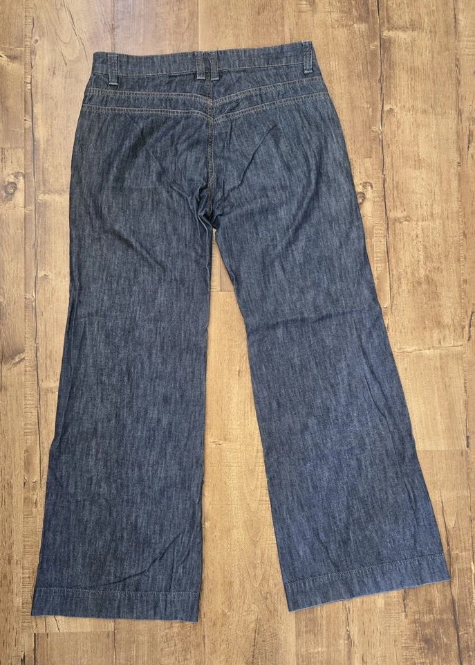 Wax Jeans Women 13 Tummy Slimming Wide Leg Mid-Rise Blue Soft Denim Wide Hem - Image 2 of 4