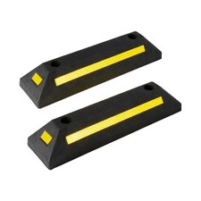 Heavy Duty Rubber Car Parking Stopper - 2 Pcs Tire Wheel Stops for Garage