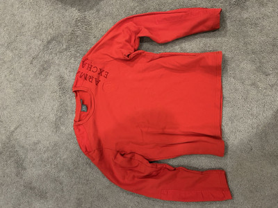 Armani Exchange Red Size XL Men'sSwearer Y2K Design On Shoulder