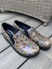 KLOGS Naples Leather Comfort Clog Multi Color Paisley Womens Slip On Nurse Work