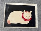 Rare Japanese woodblock print of a cat by Takahshi Hiroaki - Shotei - AS IS — photo 1