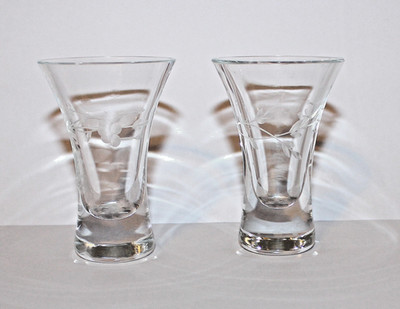 2- Princess House Heritage Crystal Shot Glasses or Bud Vases Weighted Bottoms 3''