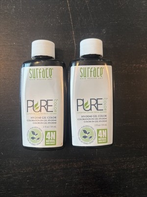 SURFACE PURE COLOR Hy-Demi Gel Color 4N NATURAL DARK ROAST 2 Fl. oz (LOT OF 2)
