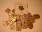 Mercury Dimes 1 Roll Lot of 50 90% Silver Coins 10 Cent Mix of Dates