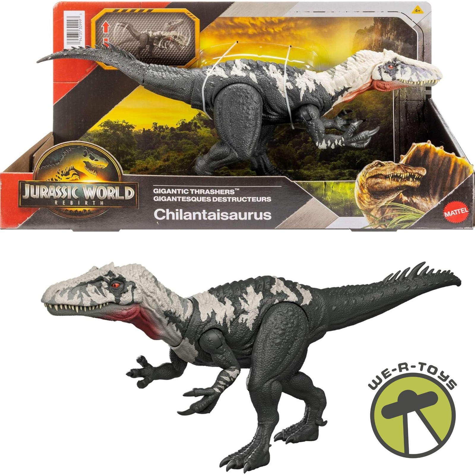 Jurassic World Rebirth Gigantic Thrashers Chilantalsaurus Dinosaur Dual Attack