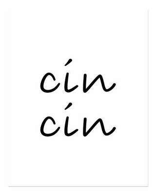 Minimalistische Typografie Wandkunst Cin Cin Cheers Typografie Wandkun
