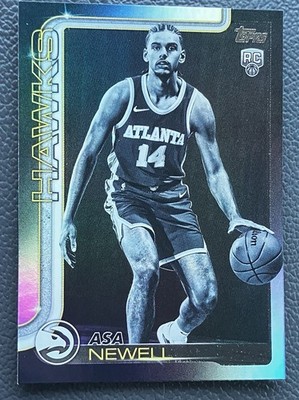 2025-26 Topps Basketball Blackout Parallel #205 Asa Newell RC ATL Hawks Rookie