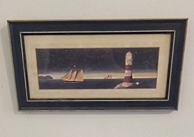 ''Lighthouse Glare'' Framed Print By Martin Wiscombe VGUC DB