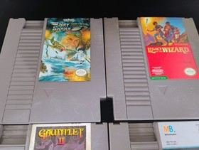 Nintendo NES Game Lot Sky Shark, Legacy of the Wizard, Gauntlet II, Captain Sky&hellip;