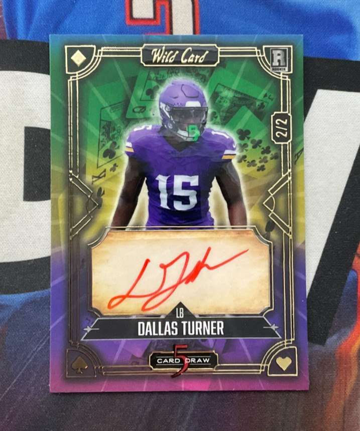 Dallas Turner Wild Card 5 Card Draw Hobby Autographs #DT Base