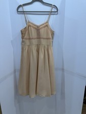 Preloved Madewell Silk Slip Dress With Trim In Peach Color Sz M A2711