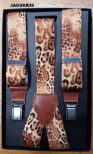 Jaguar 39 Beige 36mm Leather Design Brace - 100 Made in Italy