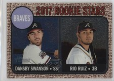 2017 Topps Heritage Rookie Stars Chrome 667/999 Dansby Swanson Rio Ruiz #76 18kx